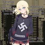Rating: Safe Score: 72 Tags: 1girl aryan_female blonde_hair blue_eyes fascism fascist hoodie looking_at_viewer mjolnir nazi nazism necklace racist skirt swastika text theme_accessories theme_clothing white_female white_supremacy User: chinkboi