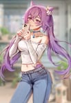 Rating: Safe Score: 45 Tags: 1girl asian_female belly_button blurry_background breasts casual_clothes female_only foxyrain genshin_impact hips holding_phone jeans keqing_(genshin_impact) long_hair medium_breasts midriff purple_eyes purple_hair queen_of_hearts queen_of_hearts_tattoo slim_waist tattoo twintails white_owned_tattoo User: PortugueseBleach