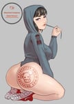 Rating: Questionable Score: 49 Tags: artist_request ass black_hair blue_eyes character_request huge_ass queen_of_hearts_tattoo sex_toy sneakers tattoo User: not_jjhung100_lol