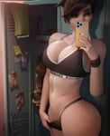 Rating: Questionable Score: 197 Tags: 1girl 3d breadblack breasts brown_eyes brown_hair huge_breasts lena_oxton overwatch phone short_hair solo theme_clothing thick_thighs tracer white_female User: KAZANOVA