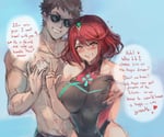 Rating: Questionable Score: 96 Tags: 1boy 1girl breast_grab drooling hand_under_clothes heart-shaped_pupils kiss_marks large_breasts pyra rex_(xenoblade) terufuu xenoblade_2 User: FretfulShark