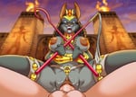 Rating: Questionable Score: 39 Tags: 1boy 1girl animal_ears ankh anthro anubian_jackal anubis black_fur breasts canine crossed_arms edited egyptian egyptian_art eltonpot fangs female fire functionally_nude fur furry girl_on_top human_male_on_anthro jackal jewelry large_breasts long_hair male mammal mrclean_(editor) nipples on_top open_mouth orange_eyes outdoors penis scepter sex smile testicles tiara vagina vaginal_juices vaginal_penetration white_male white_skin User: MrClean