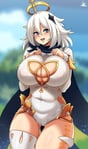 Rating: Safe Score: 60 Tags: alternate_age alternative_bust_size breasts breasts_squishing_together genshin_impact heart_vine_tattoo huge_breasts jmg leotard looking_at_viewer paimon_(genshin_impact) tattoo thicc User: NovaThePious