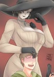 Rating: Questionable Score: 35 Tags: alcina_dimitrescu ethan_winters fantasy_race mrmessmew resident_evil size_difference vampire User: Gognar