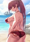 Rating: Questionable Score: 29 Tags: 1girl beach big_ass big_breasts edit heterochromia hololive houshou_marine looking_at_viewer looking_back moisture_(chichi) penis_earings purple_hair queen_of_hearts queen_of_hearts_tattoo red_bikini tattoo virtual_youtuber white_owned User: AnonymousDecimus