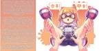 Rating: Questionable Score: 33 Tags: 1girl bike_shorts caption diptych_format edited implied_breeding impossible_clothes inkling inkling_girl kaikoinu non_white_extinction orange_hair skin_edit speech_bubble splatoon User: krenelgultch