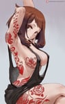 Rating: Questionable Score: 95 Tags: 1girl asian_female brown_eyes brown_hair cutesexyrobutts edit female looking my_hero_academia ochako_uraraka queen_of_hearts queen_of_hearts_tattoo sideboob simple_background tank_top tattoo User: lewdqwerty
