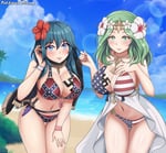 Rating: Questionable Score: 186 Tags: 2girls american_flag_bikini beach bikini black_bikini black_swimsuit black_vs_white blue_eyes blue_hair blue_sky blush breasts byleth cleavage closed_mouth cloud confederate_flag confederate_flag_swimsuit dagger day female female_focus fire_emblem fire_emblem_three_houses flower green_eyes green_hair hair_flower hair_ornament high_resolution large_breasts long_hair matching_hair_and_eye_color multiple_girls navel ocean outdoors parted_lips patdarux rhea sheath sheathed sky smile swastika swimsuit theme_clothing water watermark weapon white_bikini white_swimsuit User: petshame