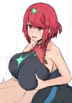 Rating: Explicit Score: 27 Tags: artist_request blush breasts clothed_titty_fuck edited huge_breasts one-piece_swimsuit pyra red_eyes red_hair skin_edit smile sweat titty_fuck xenoblade_(series) User: NovaThePious