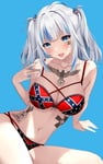 Rating: Questionable Score: 71 Tags: bikini blue_eyes celtic_cross confederate_flag hololive hololive_english iron_cross nazi reichsadler simple_background solo_female swastika theme_clothing virtual_youtuber white_hair white_lives_matter User: gdf2