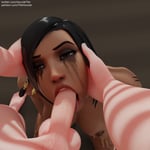 Rating: Explicit Score: 67 Tags: 1boy 1girl 3d black_hair blowjob brown_eyes dark_skin dark-skinned_female deepthroat egyptian hand_on_head makeup male_pov overwatch pharah pov runny_makeup thehounde tongue tongue_out white_male User: Mr.WhiteShadow