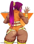 Rating: Questionable Score: 51 Tags: arm_band ass back back_view big_butt bleach bleached bleached_bitch butt_crack certified_bwc_slut dark_skin dark-skinned_female exposed_ass hair_band kameseru looking_at_viewer looking_back megan_thee_stalion orange_eyes plump_ass purple_hair queen_of_hearts queen_of_hearts_tattoo shorts short_shorts skimpy_clothes smiling tattoo thicc thick_thighs tight_fit vest wide_hips yoruichi_shihōin User: Worded