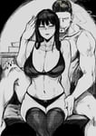 Rating: Explicit Score: 36 Tags: 1boy 1girl asian_female black_hair blush breasts edited huge_breasts imminent_sex looking_at_viewer monochrome nipples skin_edit smile smoking stockings theme_clothing thick_thighs torso_grab white_male User: KAZANOVA