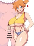 Rating: Explicit Score: 40 Tags: 1boy 1girl asymmetrical_hair big_breasts blue_eyes blush booty_shorts breasts dd edited handjob hand_on_penis huge_breasts misty nintendo penis pokemon red_hair skin_edit smile thick_thighs white_female white_skin wide_hips User: white_milf_hunter