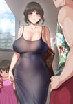 Rating: Explicit Score: 174 Tags: 1boy 1girl asian_female black_eyes black_hair blush breasts edited erection huge_breasts milf mother_and_daughter short_hair skin_edit sweat thick_thighs white_male white_skin User: KAZANOVA