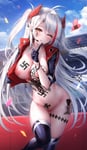 Rating: Explicit Score: 144 Tags: 1girl azur_lane bare_breasts bare_hips bare_thighs blush bottomless breasts edit female hearts index_finger_raised iron_cross iron_eagle jacket long_hair mole mole_on_breast navel nazi nipples one_eye_closed open_mouth outdoors posing prinz_eugen queen_of_hearts queen_of_hearts_tattoo showing_breasts sonnenrad swastika swastika_tattoo tattoo thigh_highs vagina veniczar_pa very_long_hair white_cocks_matter white_female white_hair white_skin winking wolfsangel womb_tattoo yuwari_ume User: Veniczar_PA