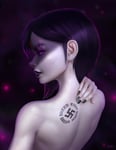 Rating: Questionable Score: 74 Tags: back edit evulchibi glowing_eyes lipstick painted_nails raven_(dc) swastika tattoo teen_titans User: namgaT