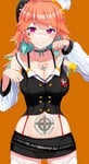 Rating: Questionable Score: 51 Tags: hololive hololive_english iron_cross long_hair looking_at_viewer nazi orange_hair pink_eyes short_skirt simple_background solo_female swastika swastika_tattoo takanashi_kiara theme_accessories theme_clothing virtual_youtuber white_pride User: gdf2