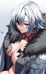 Rating: Questionable Score: 53 Tags: arlecchino black_hair edit genshin_impact large_breasts multicolored_hair pale_skin partially_clothed piukute062 short_hair sonnenrad swastika tattoo unusual_pupils white_female white_hair wolfsangel User: RayzorSharpReturns