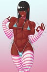 Rating: Questionable Score: 30 Tags: 1boy abs african african_male ambush_(trap) androgynous axred7 biceps bikini black_hair bulge choker crossdressing dark_skin dark-skinned_male edit edited femboy fingerless_gloves girly jack_of_hearts long_hair looking_at_viewer male muscular muscular_trap navel panty_bulge skin_edit skin_edit_(male) solo striped_gloves striped_panties striped_socks striped_stockings teasing thick thick_thighs thong toned tongue tongue_out trap wide_hips User: Drax333
