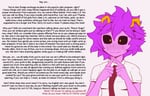 Rating: Questionable Score: 168 Tags: asian asian_female black_sclera caption diptych_format edit edited fingers_together horns hypnosis mina_ashido mind_control my_hero_academia nervous not_porn pink_hair pink_skin school_girl school_uniform white_worship User: song