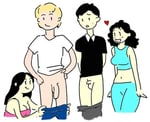 Rating: Questionable Score: 73 Tags: 2boys 2girls artist_request aryan_male asian_female asian_male asian_male_humiliation black_hair blonde_hair drooling long_hair midriff multiple_girls pants_down pants_pulled_down penis_awe short_hair small_penis_humiliation smile tagme tank_top white_background white_male white_skin User: moosh
