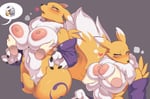 Rating: Explicit Score: 30 Tags: anthro blush cervina7 fondling_breasts human_on_anthro lactation large_ass large_breasts muscular muscular_male renamon skin_edit thick_thighs User: da_comrade
