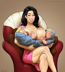Rating: Explicit Score: 68 Tags: 1girl areolae asian_female black_hair breast_feeding breasts brown_eyes huge_breasts nipples smile the_pit User: KAZANOVA