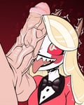 Rating: Explicit Score: 62 Tags: charlie_(hazbin) clothed_female_nude_male fantasy_race hazbin_hotel horns import pale_skin penis_awe penis_on_face red_eyes sharp_teeth tongue_out User: randomwhatever