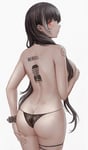 Rating: Explicit Score: 35 Tags: 1girl android ass barcode_tattoo bare_back bare_shoulders black_hair black_panties girls'_frontline hand_on_ass heterochromia long_hair looking_at_viewer looking_behind ro635_(girls_frontline) selcky solo tattoo theme_clothing topless_(female) white_highlight User: BleachedSissy