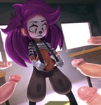 Rating: Explicit Score: 52 Tags: abs big_penis body_paint breasts clown dark_skin dark-skinned_female duckduckgross edited enid full-face_blush mime ok_k.o.!_let's_be_heroes petite purple_hair skin_edit small_breasts small_waist thigh_gap User: da_comrade