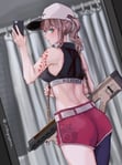 Rating: Questionable Score: 101 Tags: 1girl absurdres aqua_eyes ar-57 ar-57_(girls_frontline) ass bare_arms bare_shoulders baseball_cap belt black_legwear blush breasts cellphone cowboy_shot crop_top curtains dolphin_shorts dutch_angle ear_piercing from_behind girls'_frontline gun hat heart_vine_tattoo highres holding holding_phone indoors lithographica looking_at_viewer looking_back medium_breasts mirror :o open_mouth phone piercing pink_hair pink_shorts ponytail reflection selfie short_hair shorts single_leg_pantyhose smartphone solo taking_picture tattoo theme_clothing twitter_username weapon white_headwear User: Truse