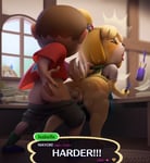 Rating: Explicit Score: 23 Tags: animal_crossing animal_crossing_boy anthro anus big_butt big_penis butt bwc digby_(animal_crossing) dog doggy_style english_text erection female hand_mark human human_on_anthro isabelle male mouezu penis pussy sex spanking text vaginal_penetration User: NigNogEnslaver
