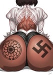 Rating: Questionable Score: 131 Tags: 1488 1girl african_female alternate_color android ass ass_focus back_cutout big_ass black_hair black_sun black_sun_tattoo clothed clothing_cutout dark_skin dark-skinned_female dsan english_text fantasy_race female_focus female_only highres huge_ass leotard nier_automata nier_(series) queen_of_hearts queen_of_hearts_tattoo revealing_clothes short_hair sitting solo swastika swastika_tattoo tattoo text white_owned wide_hips yorha_type_p_no._2 User: VCRII