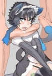 Rating: Explicit Score: 40 Tags: animal_ears black_hair blue_eyes blush cat_boy drool femboy gay imminent_sex maid monster_boy multicolored_hair nelewdy tail threesome tongue_out trap User: Gognar