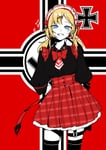 Rating: Questionable Score: 224 Tags: 1girl aaanecooo amelia_watson aryan_female blonde_hair blue_eyes collared_shirt heart_earrings hololive hololive_english long_sleeves looking_at_viewer nazi necktie plaid_skirt red_neckwear reichskriegsflagge schutzstaffel_tattoo skirt smile solo ss_tattoo swastika theme_clothing thigh_strap tsurime underbust virtual_youtuber User: Sora