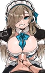 Rating: Questionable Score: 61 Tags: 1boy 1girl asuna_(blue_archive) big_breasts blue_archive blue_eyes cleavage hair_over_one_eye looking_at_viewer maid maid_headdress male_pov penis pov smiling titty_fuck white_male white_skin zanamaoria User: AnonymousDecimus