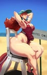 Rating: Safe Score: 29 Tags: beach big_breasts blue_sky closed_eyes donaught lifeguard orange_hair swastika swimsuit theme_clothing thicc thick_thighs white_female whites_only User: chinkboi