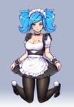 Rating: Questionable Score: 55 Tags: 1girl ass blue_eyes blue_hair cleavage evie ikkimay looking_at_viewer maid paladins queen_of_hearts_tattoo tattoo twintails white_female User: ilDuce