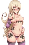 Rating: Explicit Score: 84 Tags: 1488 1488_tattoo blonde_hair blush cameltoe detached_sleeves i_heart_nazis large_breasts loli looking_at_viewer neck_tattoo no_bra purple_panties purple_thighhighs solo_female ss_dagger ss_tattoo sweat topless white_female white_pride User: ChrisJ