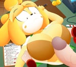 Rating: Explicit Score: 20 Tags: animal_crossing anthro bra breasts huge_breasts human_on_anthro imminent_fellatio isabelle office_lady penis_awe skin_edit slickhedge User: NovaThePious