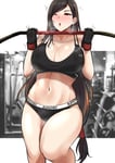 Rating: Safe Score: 74 Tags: 1girl asian_female black_hair blush breasts final_fantasy final_fantasy_vii gloves gym_clothing huge_breasts long_hair one_eye_closed open_mouth red_eyes solo sweat theme_clothing thick_thighs tifa_lockhart User: KAZANOVA