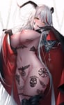 Rating: Questionable Score: 190 Tags: 1girl agir_(azur_lane) azur_lane big_breasts drooling erect_nipples horns iron_cross looking_at_viewer nazi nipples nude pussy queen_of_hearts queen_of_hearts_tattoo red_clothing reichsadler_tattoo schutzstaffel_tattoo smiling smiling_at_viewer spade_slayer_tattoo ss ss_tattoo swastika swastika_tattoo sweat tattoo tattoos valknut white_female white_hair white_power white_skin wolfsangel wolfsangel_tattoo yellow_eyes User: Hina