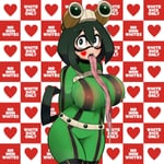 Rating: Questionable Score: 20 Tags: 1girl asian_female big_breasts bleached_background breasts clothed curvy edited female_focus female_only highres long_tongue looking_at_viewer my_hero_academia open_mouth postblue98 queen_of_hearts queen_of_hearts_tattoo revealing_clothes solo tattoo tongue_out tsuyu_asui wide_hips User: WhiteJerker