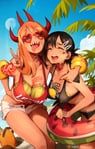 Rating: Explicit Score: 78 Tags: 2girls absurdres beach bikini black_bikini blonde_hair blue_sky breasts certified_bwc_breeding_sow chainsaw_man closed_eyes commentary demon demon_girl demon_horns dog english_commentary food food_insertion friends fruit higashiyama_kobeni highres horns innertube jewelry khyle. lemon multiple_girls multiple_horns object_insertion palm_tree patreon_logo patreon_username pochita_(chainsaw_man) power_(chainsaw_man) red_horns red_shirt red_tank_top ring rose_tattoo sharp_teeth shirt shorts sky ss_tattoo summer sunglasses swimsuit tank_top tattoo teeth thighs tongue tongue_out tree watermelon white_shorts User: Quean