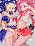Rating: Explicit Score: 14 Tags: aryan_male aryan_male_(trap) astolfo_(fate) big_penis bisexual black_sun blonde_hair blue_eyes blush bwc chevalier_d'eon edit erection erect_penis fate/grand_order fate_(series) femboy gay looking_at_viewer midriff open_mouth pink_hair User: geismo