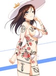Rating: Questionable Score: 99 Tags: 1girl arm_at_side bangs bare_arms bare_shoulders bikini black_hair blue_eyes bracelet breasts brown_hair chi_rho christianity cleavage clothing clothing_edit cowboy_shot cross double-headed_eagle eyebrows_visible_through_hair female flower girls_und_panzer grin hair_pin hand_on_own_face hat hat_flower headwear heart heart_tattoo ikomochi large_breasts long_hair looking_at_viewer navel nonna_(girls_und_panzer) open_mouth open-mouth_smile orthodox_cross parted_lips queen_of_hearts queen_of_hearts_tattoo rose roses russian russian_flag savinkovite_emblem sideboob side-tie_bikini smile solo standing stomach sun_hat swept_bangs swimsuit sword_tattoo tattoo teeth theme_accessories theme_clothing thighs thorn_vines two-tone_background veniczar_pa white_bikini white_swimsuit womb_tattoo User: Veniczar_PA
