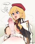 Rating: Explicit Score: 123 Tags: 1boy 1girl beret blonde_hair bwc character_request edited english_text god_eater greasymeta large_breasts penis_awe saliva saliva_trail skin_edit tagme text titty_fuck white_female white_male white_on_white white_skin User: whitesrescue88