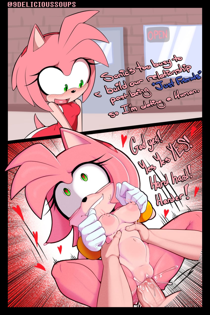 amy rose (sonic) drawn by delicioussoup